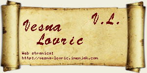 Vesna Lovrić vizit kartica